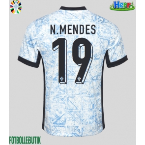 Portugal Nuno Mendes #19 Bortatröja EM 2024 Kortärmad